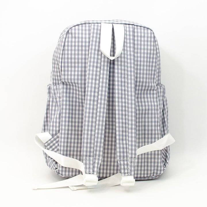 TRVL Design - Grey Gingham Backpacker - Baby Gift - Gray Gingham Diaper Bag