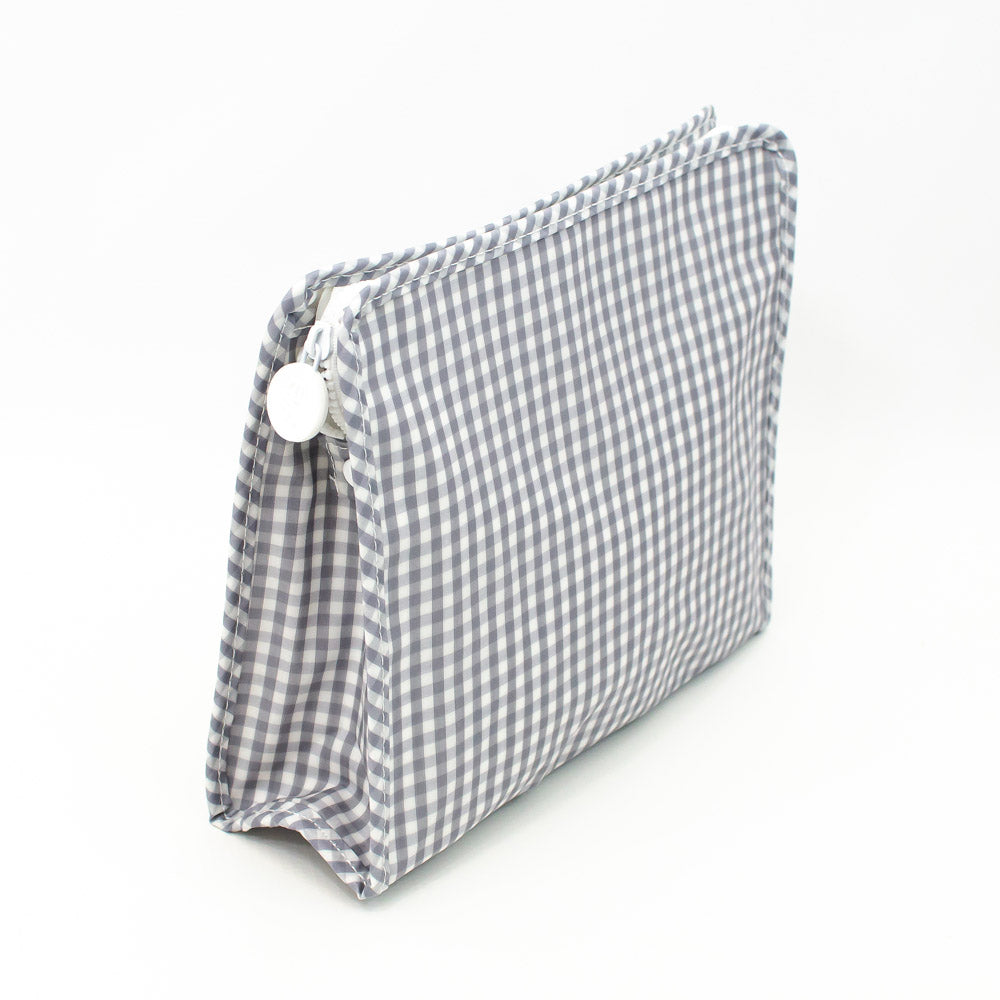 Large Roadie Pouch by TRVL Design - Grey Gingham - Monogrammed Baby Gift - Diaper Bag Organizer