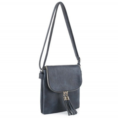 Fold-over Two Compartment Crossbody Purse - 3 Colors